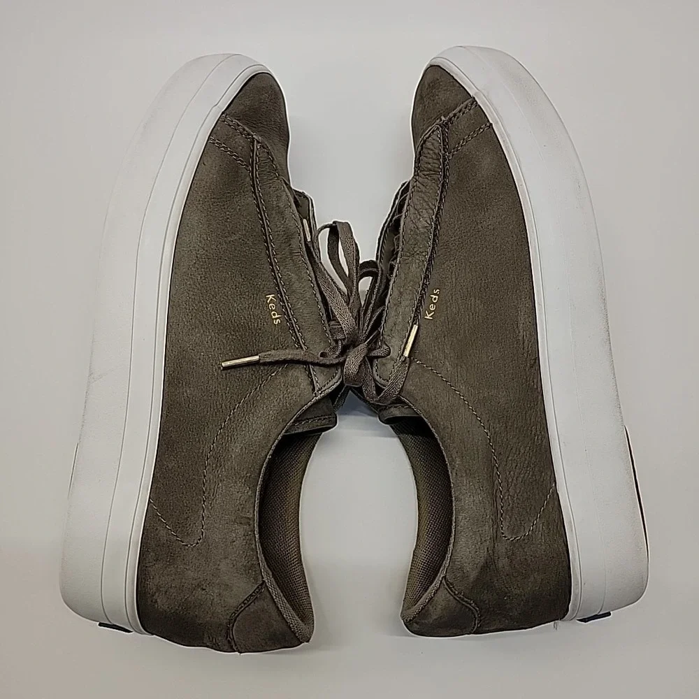 KEDS Rise Metro Women Sz 9 US EU 40 Taupe Nubuck Leather Platform Shoes Sneakers